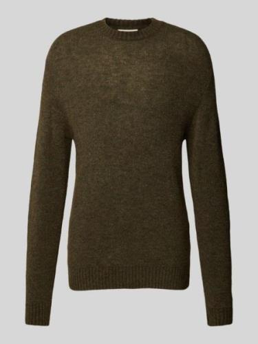 Forét Strickpullover mit Rundhalsausschnitt Modell 'ALPINE' in Khaki, ...