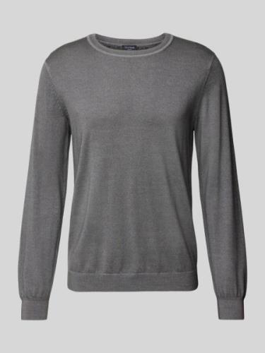 OLYMP Level Five Slim Fit Strickpullover aus Schurwolle mit Rundhalsau...