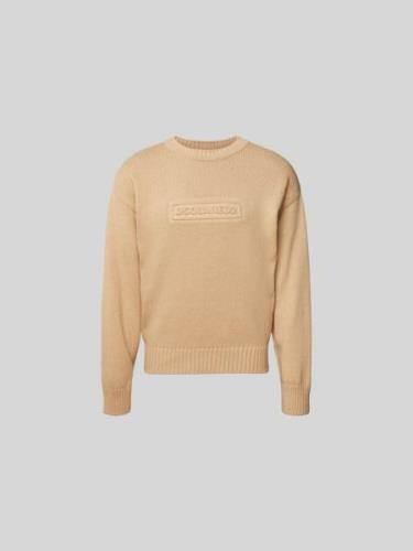 Dsquared2 Pullover mit gerippten Abschlüssen in Sand, Größe XL