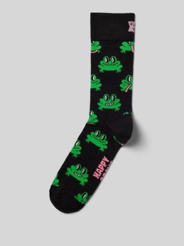 Happy Socks Socken mit Label-Stitching Modell 'Frog' in Black, Größe 4...