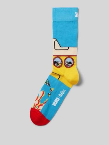 Happy Socks Socken mit Label-Stitching Modell 'Beatles' in Hellblau, G...