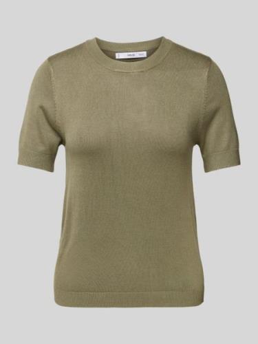 Mango Strickshirt mit Rundhalsausschnitt in Khaki, Größe XS