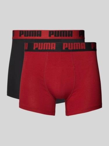 Puma Trunks mit Teilungsnähten im 2er-pack in Bordeaux, Größe S