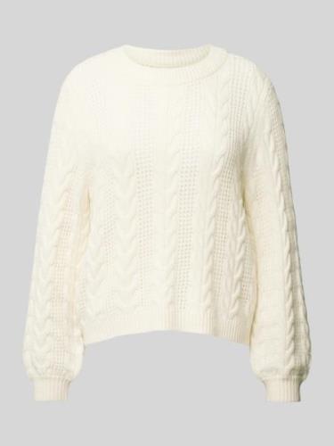 Only Strickpullover mit Rundhalsausschnitt Modell 'RUBINA' in Offwhite...