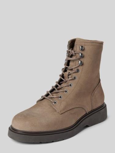 CK Calvin Klein Lederboots mit Reißverschluss Modell 'LACE UP' in Beig...