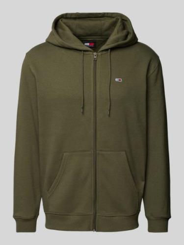 Tommy Jeans Regular Fit Sweatjacke mit Kapuze in Oliv, Größe L