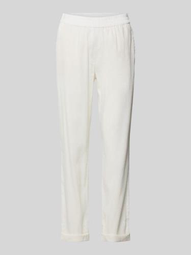 Marc Cain Regular Fit Leinenhose mit elastischem Bund in Offwhite, Grö...