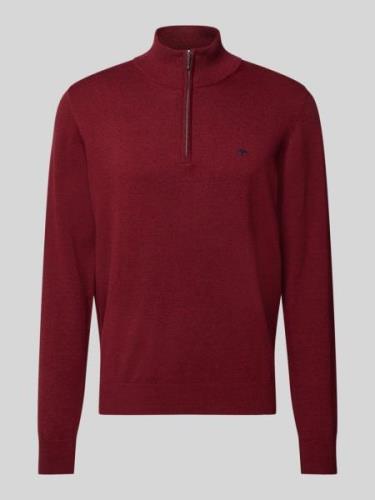 Fynch-Hatton Strickpullover mit Troyer-Kragen in Bordeaux, Größe L