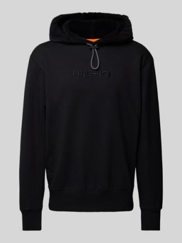 FIRE + ICE Hoodie mit Label-Stitching Modell 'DELVIN' in Black, Größe ...