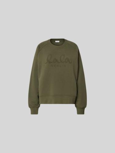 Lala Berlin Oversized Sweatshirt aus Baumwolle in Oliv, Größe S