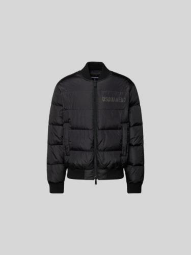 Dsquared2 Bomberjacke mit Label-Print in Black, Größe 56