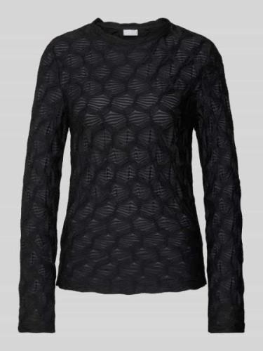 Jake*s Collection Longsleeve mit Strukturmuster in Black, Größe 36