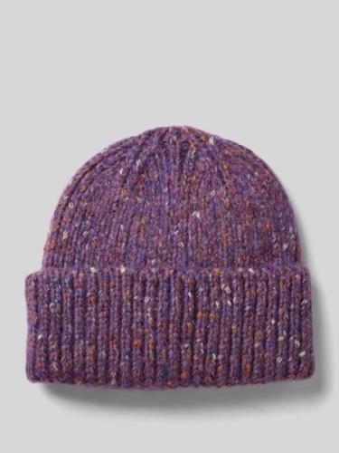 ICHI Beanie mit breitem Umschlag Modell 'ANYA' in Lila, Größe One Size