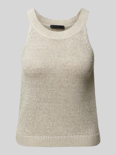 Oui Tanktop in Strick-Optik in Beige, Größe 44