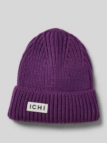 ICHI Beanie mit Label-Patch Modell 'EMMA' in Lila, Größe One Size