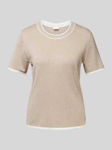 s.Oliver BLACK LABEL Regular Fit T-Shirt in Feinstrick-Optik in Sand, ...