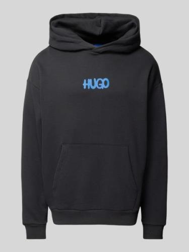 Hugo Blue Hoodie mit Label-Print Modell 'Nimayho' in Black, Größe L