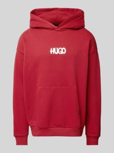 Hugo Blue Hoodie mit Label-Print Modell 'Nimayho' in Rot, Größe M