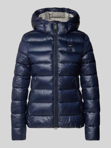 Blauer Usa Steppjacke mit Label-Badge in Marine, Größe M