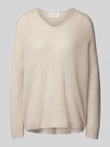 Vero Moda Kaschmirpullover mit V-Ausschnitt in Beige, Größe M