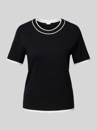 s.Oliver BLACK LABEL Regular Fit T-Shirt in Feinstrick-Optik in Black,...