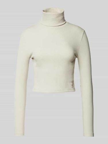 Calvin Klein Jeans Longsleeve mit Rollkragen in Beige, Größe L