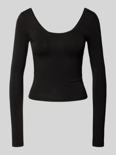 Gina Tricot Longsleeve mit tiefem Rückenausschnitt in Black, Größe S