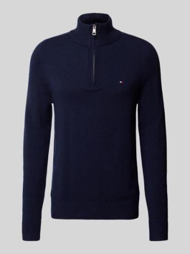 Tommy Hilfiger Wollpullover mit Stehkragen Modell 'LAMBSWOOL' in Marin...