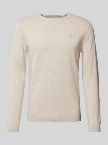 s.Oliver RED LABEL Strickpullover mit gerippten Abschlüssen in Beige, ...