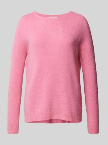 Rich & Royal Strickpullover mit gerippten Abschlüssen in Rosa, Größe M