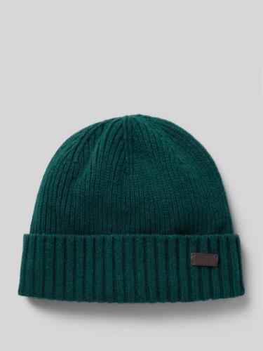 Barbour Beanie mit Label-Badge in Gruen, Größe One Size