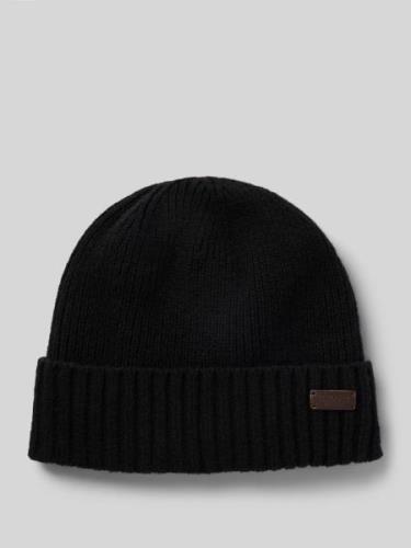 Barbour Beanie mit Label-Badge in Black, Größe One Size