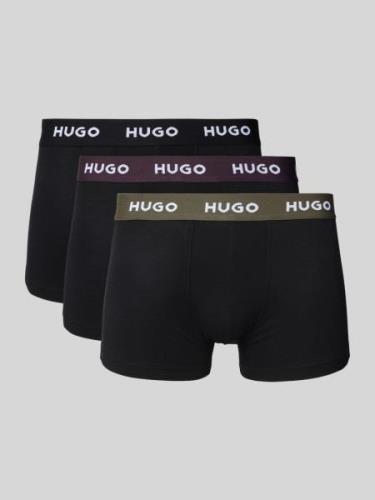 HUGO Trunks mit Label-Bund im 3er-Pack in Black, Größe XXL