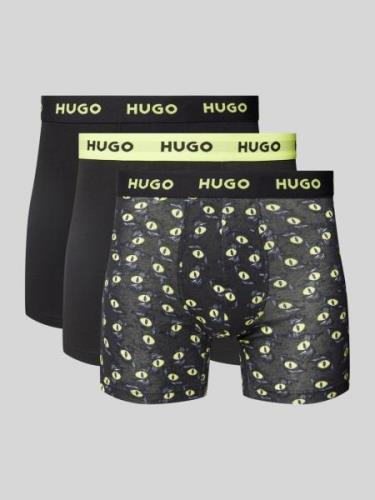 HUGO Trunks mit Label-Bund im 3er-Pack in Black, Größe M