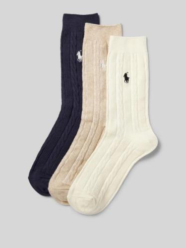 Polo Ralph Lauren Socken mit Zopfmuster im 3er-Pack in Dunkelblau, Grö...