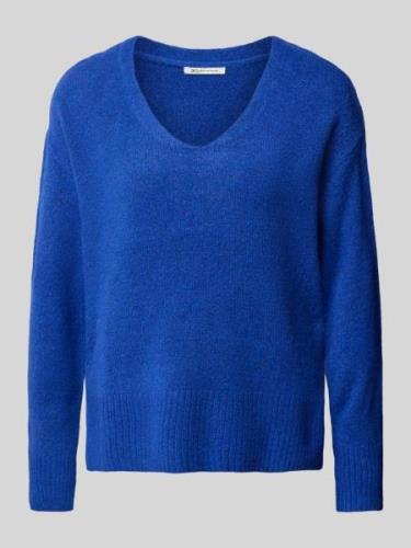 Tom Tailor Denim Relaxed Fit Strickpullover mit V-Ausschnitt in Royal,...