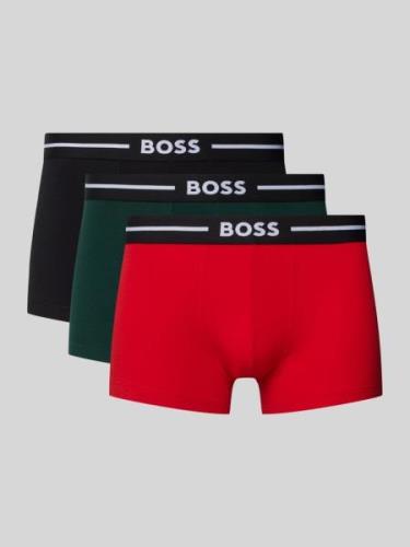 BOSS Trunks mit elastischem Label-Bund im 3er-Pack in Black, Größe M