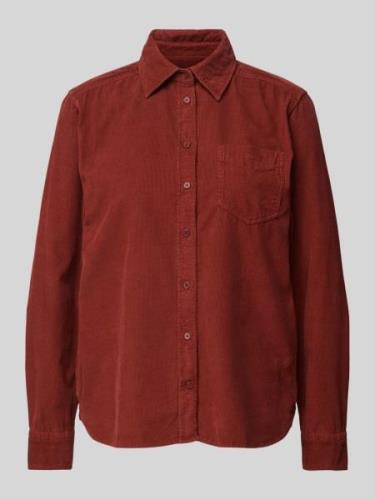 Gant Regular Fit Cordbluse mit Brusttasche in Bordeaux, Größe 38