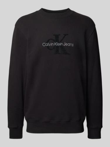 Calvin Klein Jeans Sweatshirt mit Label-Stitching in Black, Größe S