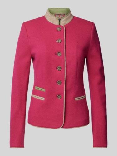 WHITE LABEL Taillierter Blazer mit Stehkragen in Pink, Größe 42