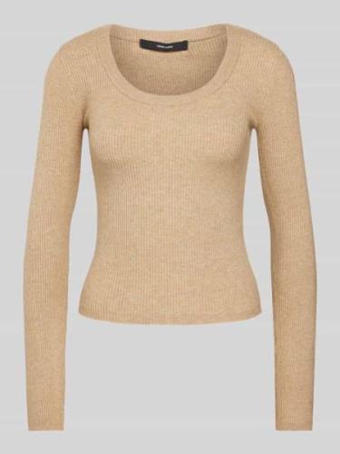 Vero Moda Strickpullover mit Rundhalsausschnitt in Sand, Größe L