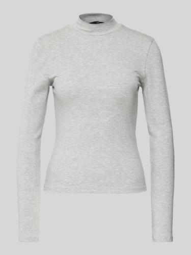 Vero Moda Longsleeve mit Stehkragen Modell 'MARY' in Hellgrau, Größe X...