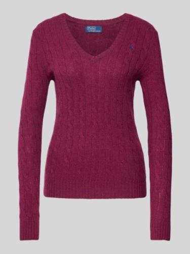 Polo Ralph Lauren Strickpullover aus Wolle-Kaschmir-Mix mit Zopfmuster...