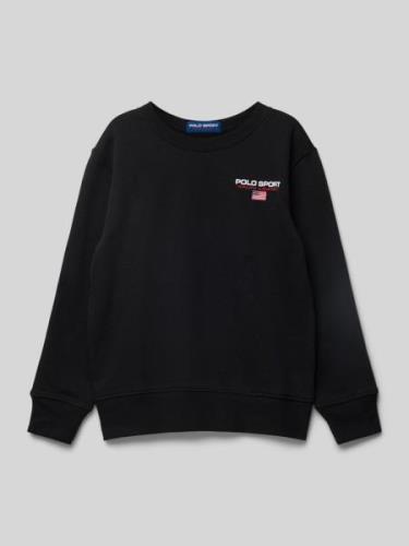 Polo Sport Sweatshirt mit Label-Stitching in Black, Größe L