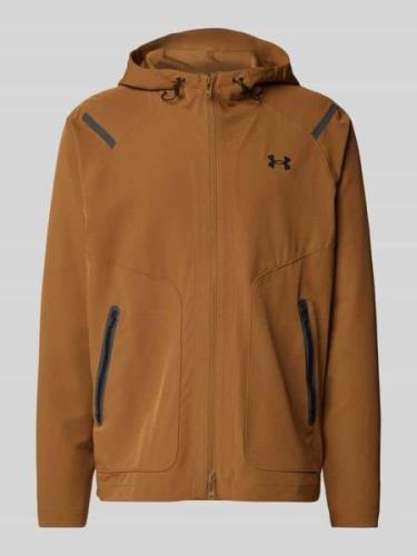 Under Armour Sweatjacke mit Zweiwege-Reißverschluss in Cognac, Größe L