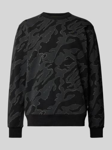 G-Star Raw Sweatshirt mit Label-Stitching in Black, Größe M