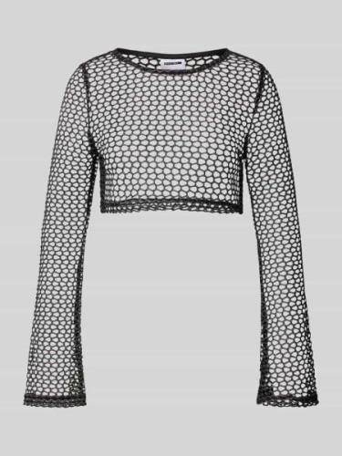 Noisy May Cropped Pullover in Netz-Optik Modell 'DANICA' in Black, Grö...