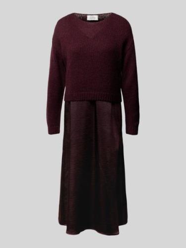 ROBE LÉGÈRE Maxikleid im Double-Layer-Look in Bordeaux, Größe 40