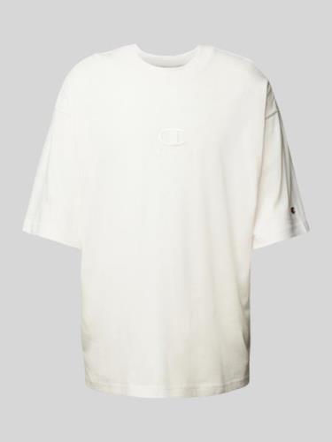 CHAMPION T-Shirt mit Logo-Stitching in Offwhite, Größe S