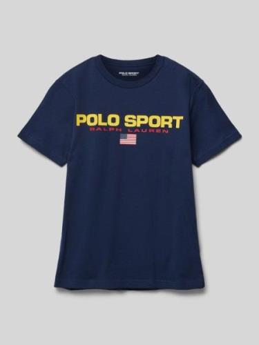 Polo Sport T-Shirt mit in Marine, Größe S